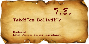 Takács Bolivár névjegykártya